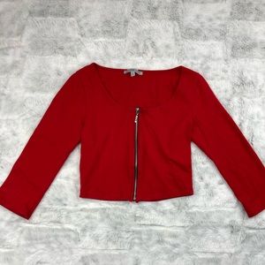 Charolette Russe Zip Up Crop Top